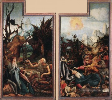 Matthias Grünewald Werke - Besuch von St Antony : St Paul und Versuchung des Heiligen Antonius Renaissance Matthias Grunewald